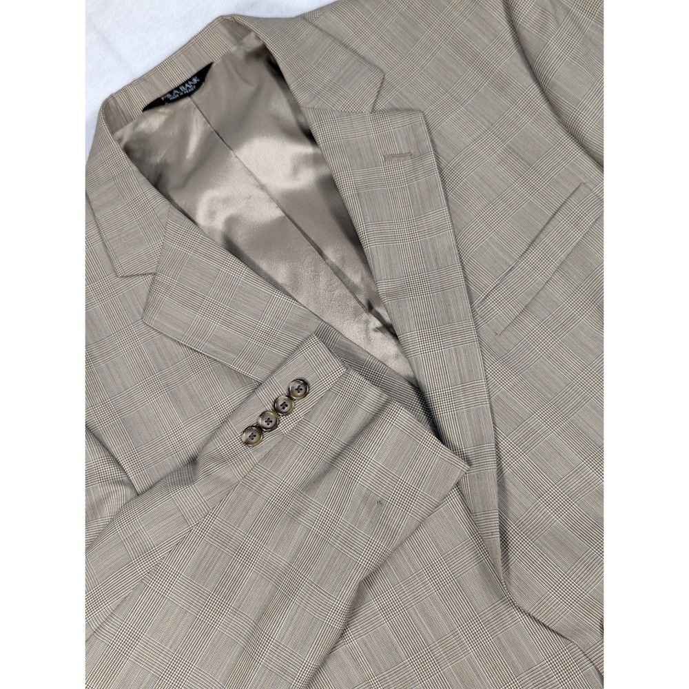 Jos‎ A Bank Stays Cool Glen Plaid Wool Mens 2 Button Blazer Size 44L